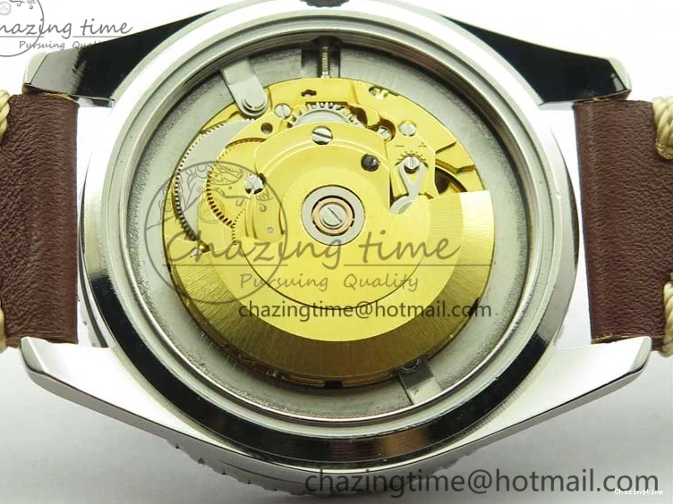 0115 Vintage Seamaster 300 Date T SS B12 Black Dial On Brown Leather Strap A2836 (Free Nylon Strap) WeatherProof 7911